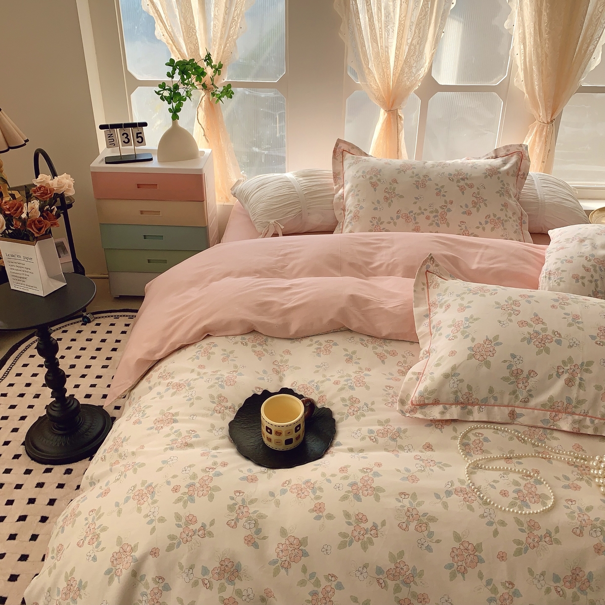 91家纺网 家纺一手货源 找家纺 奈萝家纺 2025新款亲肤小清新全棉四件套 伊甸园