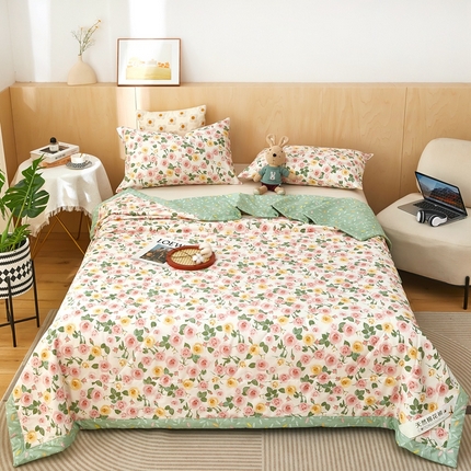 91家纺网 家纺一手货源 找家纺 （总）黛妮雅 2025新款里外全棉印花棉花被纯棉夏被夏凉被空调被 夏被四件套