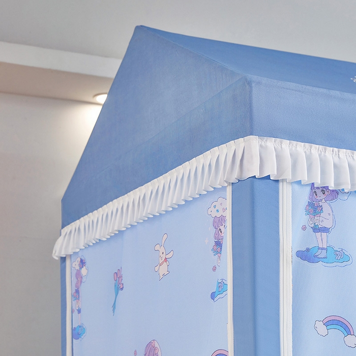 91家纺网 家纺一手货源 找家纺 迪凡保罗蚊帐 2025新款2504专版印花遮光帘上下铺子母蚊帐-城堡款 梦幻少女