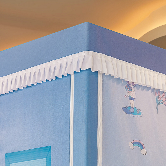 91家纺网 家纺一手货源 找家纺 迪凡保罗2025新款2504专版印花遮光帘上下铺子母蚊帐-常规款 梦幻少女