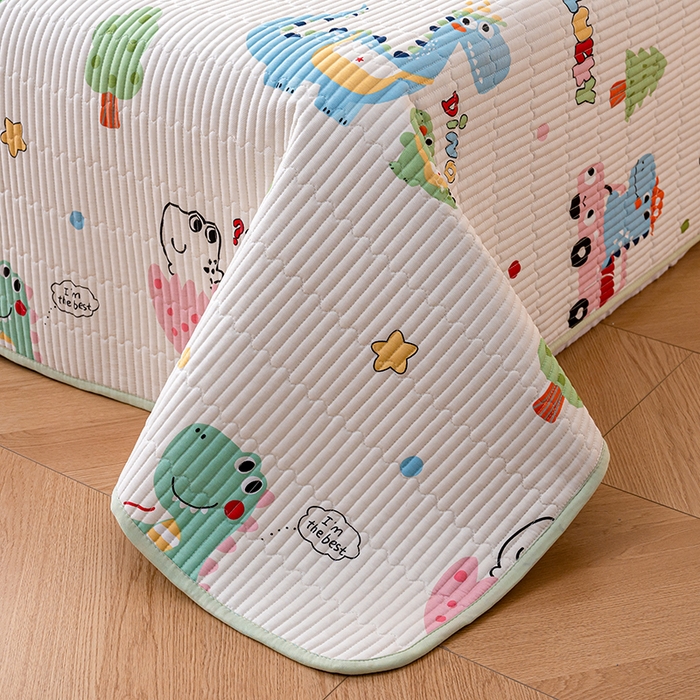 91家纺网 家纺一手货源 找家纺 （总）X猫先生 2025新款全棉床盖小清新夹棉水洗炕盖床盖套件-跑量款