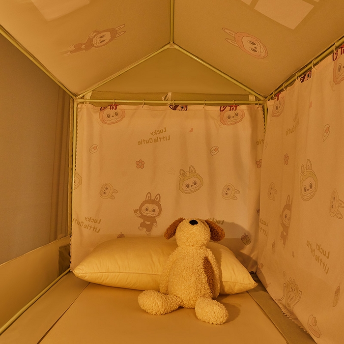 91家纺网 家纺一手货源 找家纺 迪凡保罗蚊帐 2025新款2504专版印花遮光帘上下铺子母蚊帐-城堡款 潮玩俱乐部