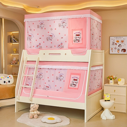 迪凡保罗2025新款2504专版印花遮光帘上下铺子母蚊帐-常规款 俏皮猫