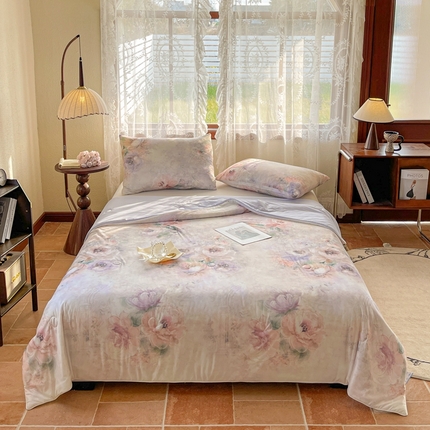 91家纺网 家纺一手货源 找家纺 （总）小禹仔 2025新款针织凉感丝印花夏被夏凉被被芯