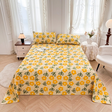 91家纺网 家纺一手货源 找家纺 大元 2025新款舒适透气全棉老粗布床单床笠盛夏