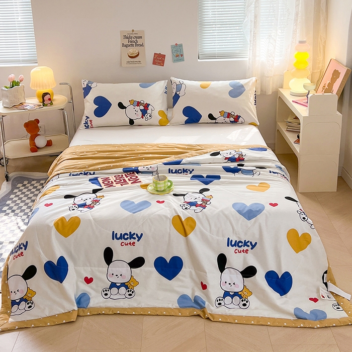 91家纺网 家纺一手货源 找家纺 尊妙被业 2025新款里外全棉印花棉花被纯棉夏被夏凉被全棉棉花夏凉被咯咯狗