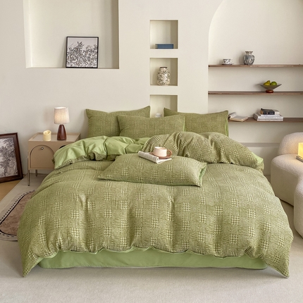 91家纺网 家纺一手货源 找家纺 凡客家居 2025新款60s色织提花系列四件套 莫妮卡