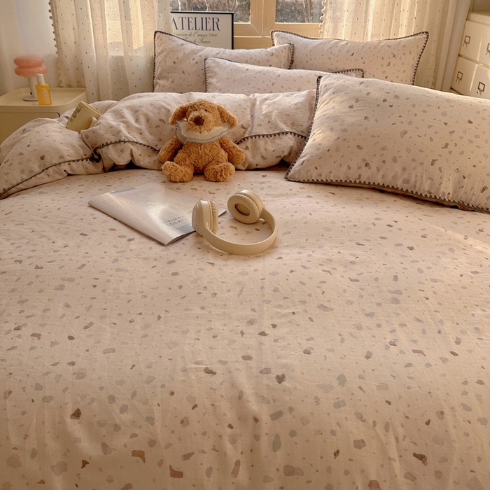 91家纺网 家纺一手货源 找家纺 （总）雅居纺家纺 2025新款全棉贝壳边双层纱四件套