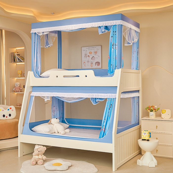 91家纺网 家纺一手货源 找家纺 迪凡保罗2025新款2504专版印花遮光帘上下铺子母蚊帐-常规款 快乐牛牛