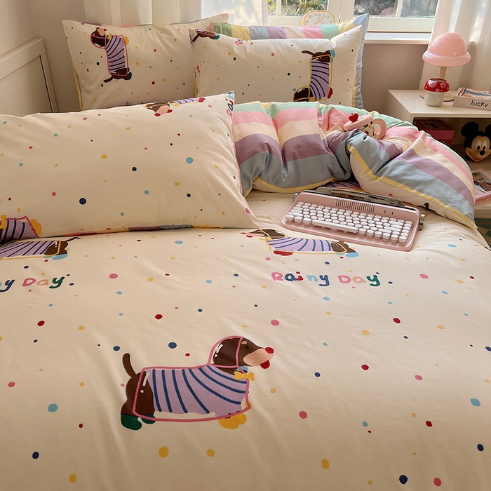 91家纺网 家纺一手货源 找家纺 2025春季新款13372全棉印花四件套-卡通系列 莱米