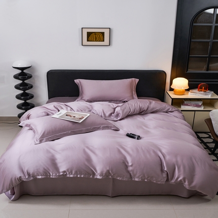 顾家家居  2025新款纯色兰精天丝四件套 木槿紫
