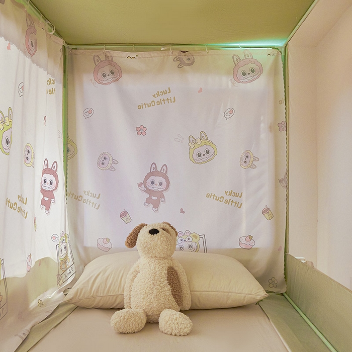 91家纺网 家纺一手货源 找家纺 2025新款常规款子母印花遮光蚊帐 潮玩俱乐部