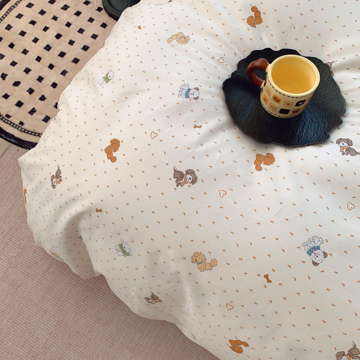 91家纺网 家纺一手货源 找家纺 奈萝家纺 2025新款亲肤小清新全棉四件套 旺达