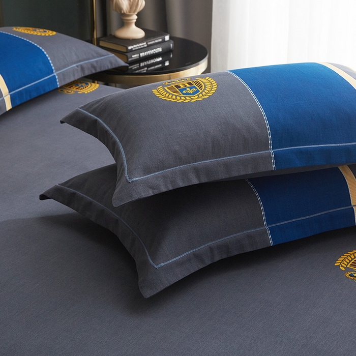 91家纺网 家纺一手货源 找家纺 启航家居2025新款春夏直播爆款全棉大版印花四件套 卡菲洛