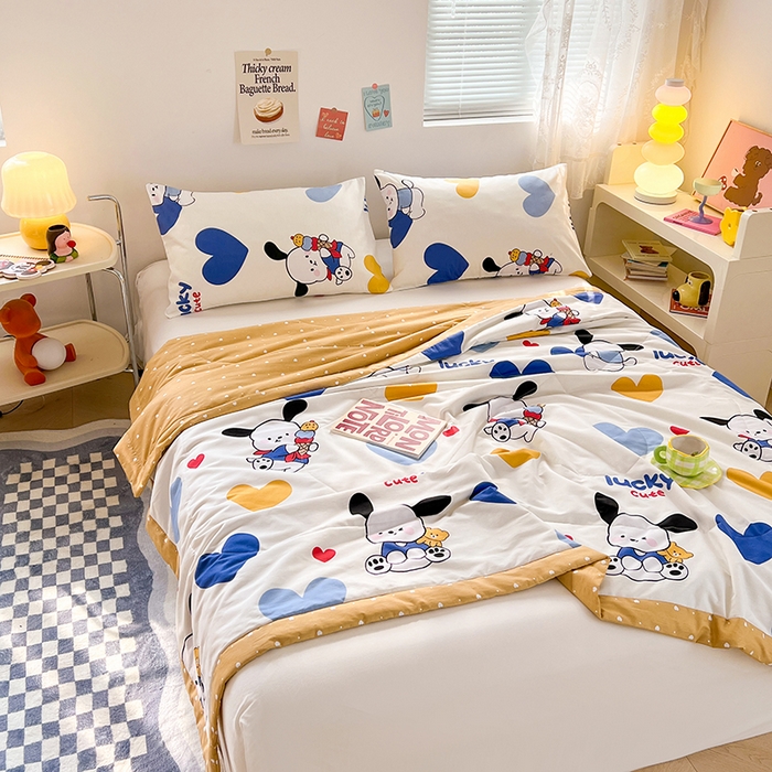 91家纺网 家纺一手货源 找家纺 尊妙被业 2025新款里外全棉印花棉花被纯棉夏被夏凉被全棉棉花夏凉被咯咯狗