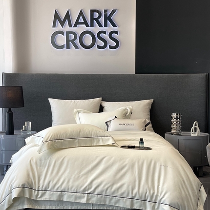 佳汐蓝家纺  2025新款淡雅知性暗纹提花全棉四件套黄金棉-染色提花系列 锡兰风华-雪梨白