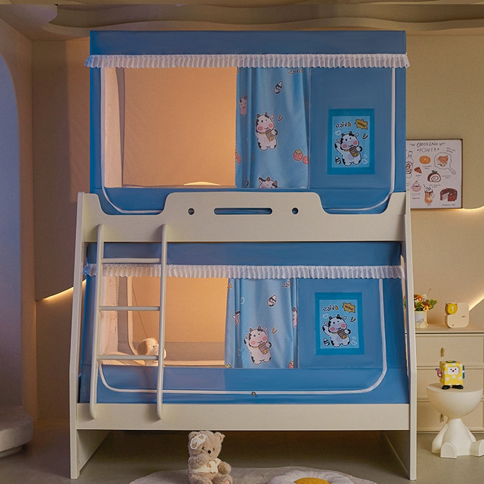 91家纺网 家纺一手货源 找家纺 迪凡保罗2025新款2504专版印花遮光帘上下铺子母蚊帐-常规款 快乐牛牛