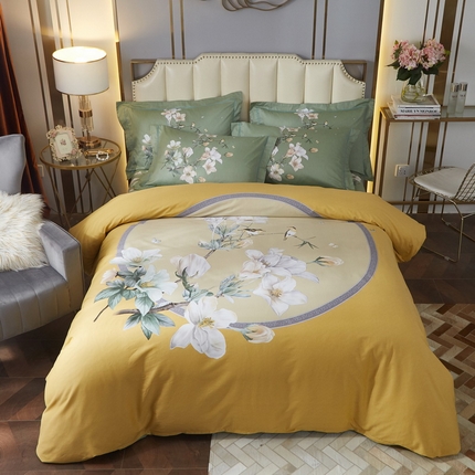 启航家居2025新款春夏直播爆款全棉大版印花四件套 婀娜多姿