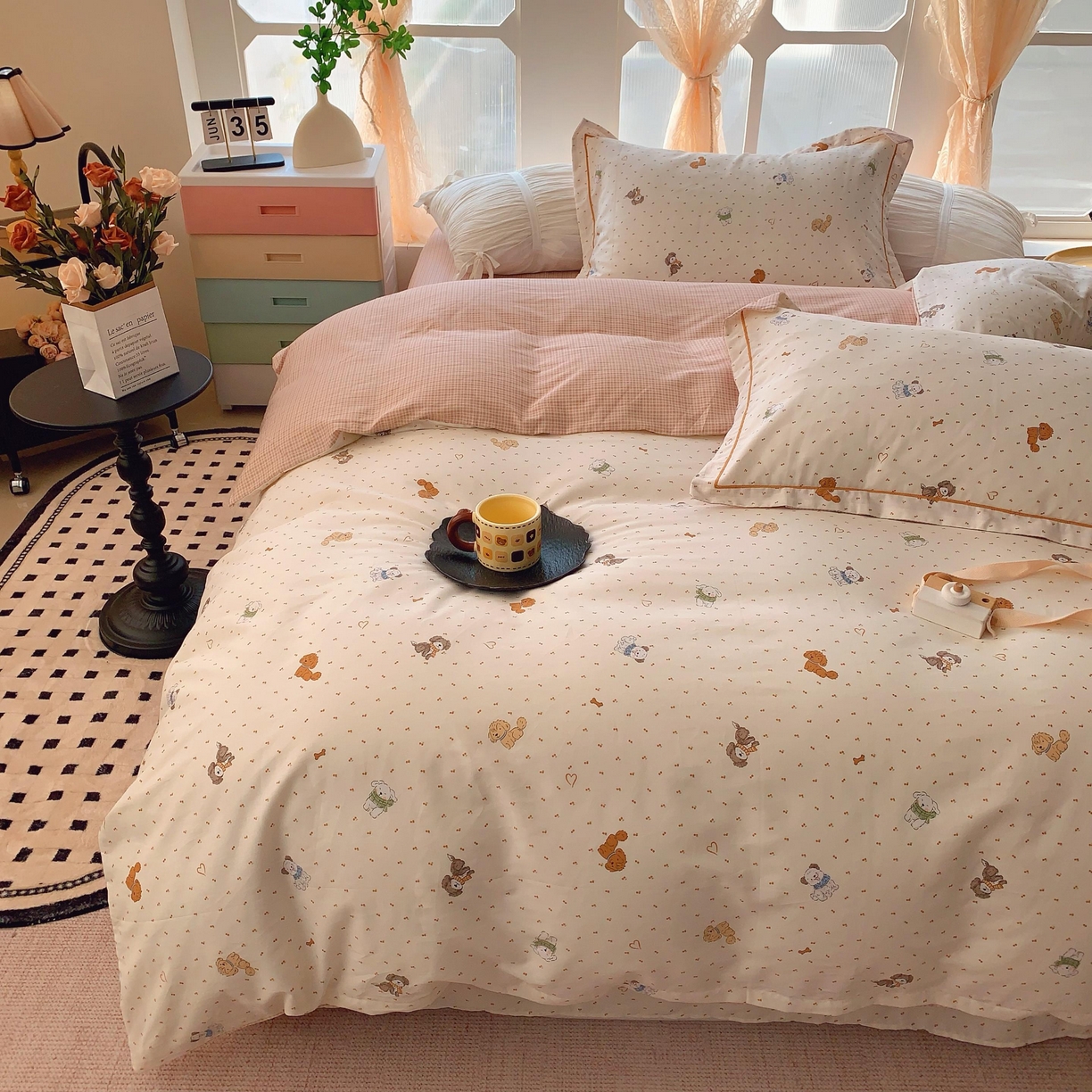 91家纺网 家纺一手货源 找家纺 奈萝家纺 2025新款亲肤小清新全棉四件套 旺达