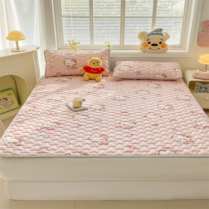 91家纺网 家纺一手货源 找家纺 （总）兄弟坊 正版授权卡通印花水洗棉夹棉床垫床护垫 学生床垫 床笠