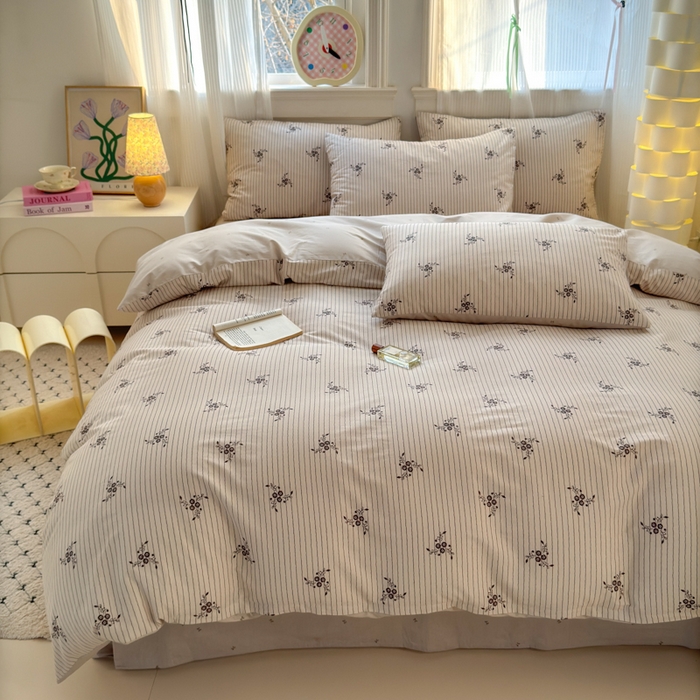 91家纺网 家纺一手货源 找家纺 清雅福 2025全棉13372小清新四件套和单被套早春系列第二批--单枕套 醉晚风