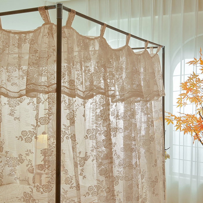 91家纺网 家纺一手货源 找家纺 902落地宫廷蚊帐 可可庄园-奶油玉