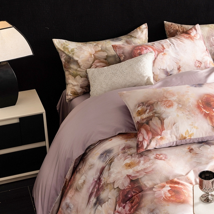 91家纺网 家纺一手货源 找家纺 立奥被业 2025新款60S数码印花四件套四件套 木兰紫