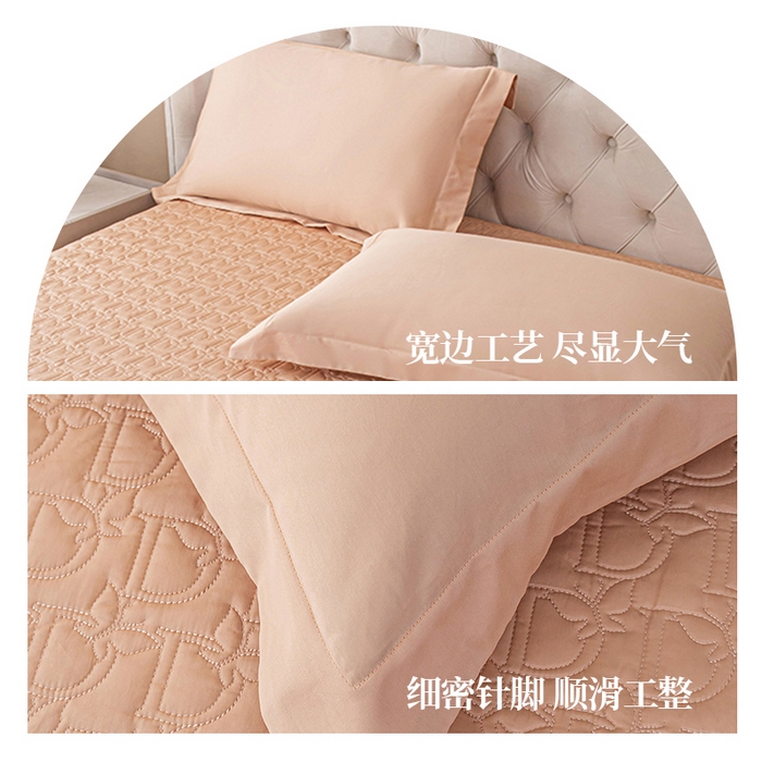 91家纺网 家纺一手货源 找家纺 金喜2025新款100支全棉枕套宽边工艺100S长绒棉枕头套-莫兰迪色系 繁花橙