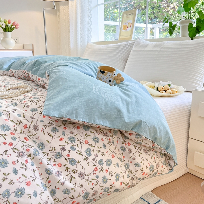 91家纺网 家纺一手货源 找家纺 清雅福 2025全棉13372小清新四件套和单被套早春系列第二批--单被套 西雅图