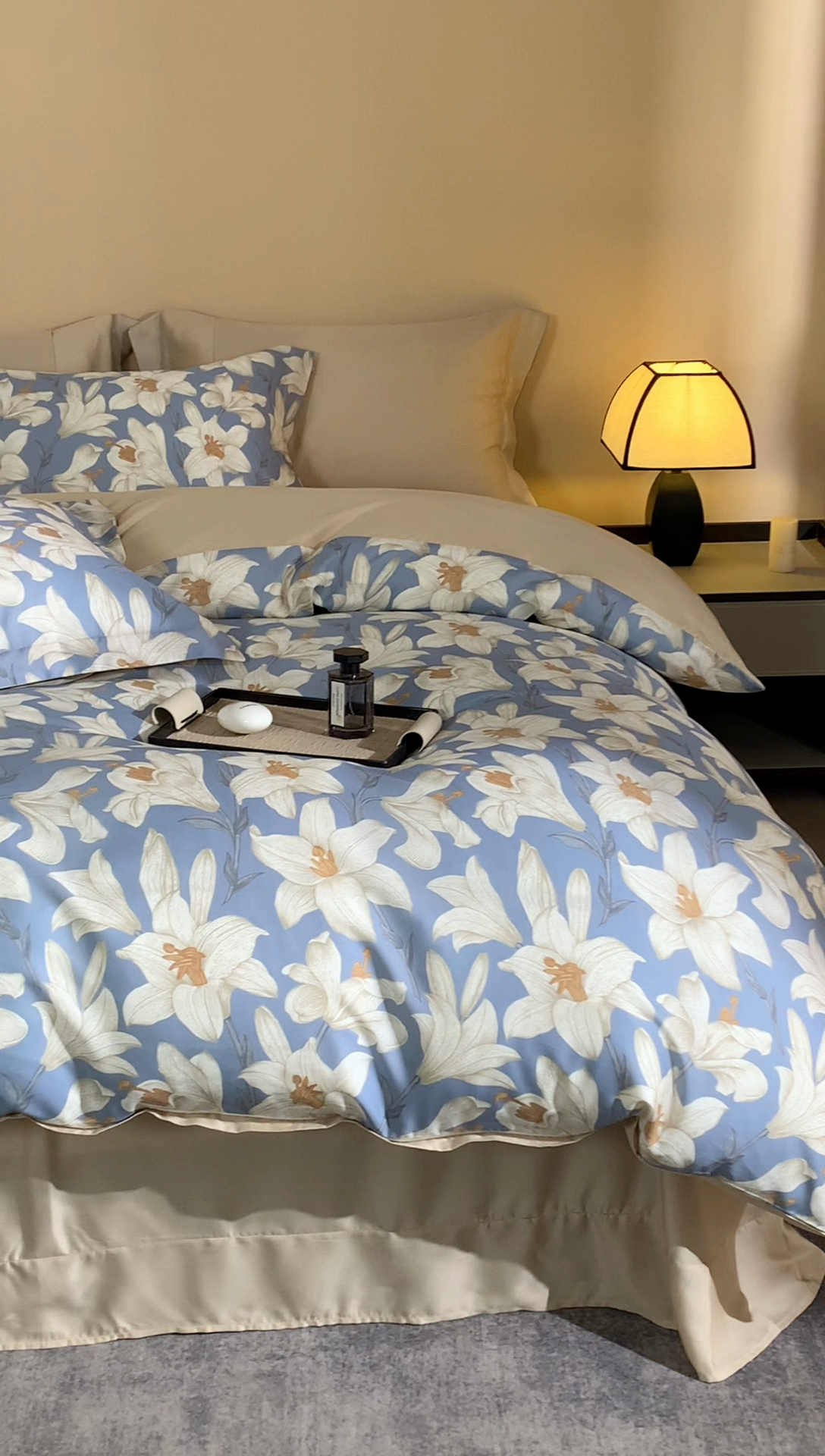 91家纺网 家纺一手货源 找家纺 顾家家居 2025新款莱塞尔数码印花四件套 叶璃