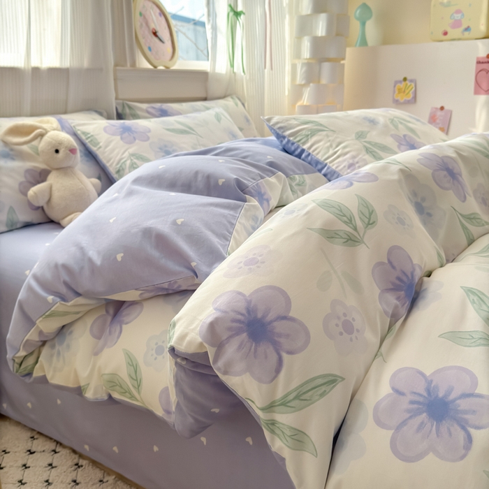 91家纺网 家纺一手货源 找家纺 清雅福 2025全棉13372小清新四件套和单被套早春系列第二批--单枕套 玺园