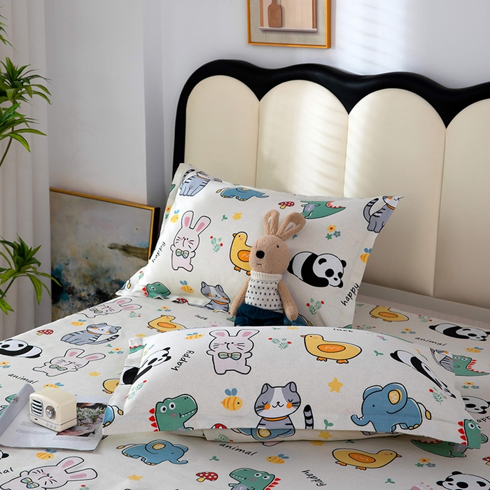 91家纺网 家纺一手货源 找家纺 帛洵2025新款原棉老粗布床单 聚会萌宠