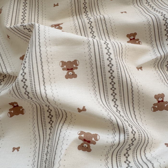 91家纺网 家纺一手货源 找家纺 清雅福 2025全棉13372小清新四件套和单被套早春系列第二批--单枕套 北欧熊