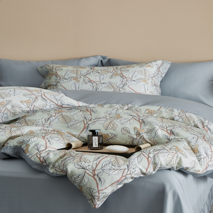 91家纺网 家纺一手货源 找家纺 顾家家居 2025新款莱塞尔数码印花四件套 蔓艺