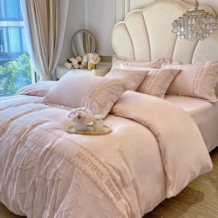 91家纺网 家纺一手货源 找家纺 （总）新印象 2025新款原棉磨毛拼接绣花四件套-朱丽叶