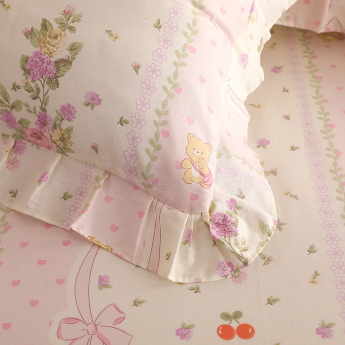 91家纺网 家纺一手货源 找家纺 美达家纺 2025新款全棉印花单床裙 少女心结