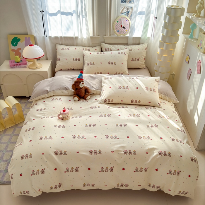 91家纺网 家纺一手货源 找家纺 清雅福 2025全棉13372小清新四件套和单被套早春系列第二批--单枕套 小美满