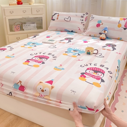 91家纺网 家纺一手货源 找家纺 （总）芷凡家纺 2025新款水洗云朵棉印花床笠