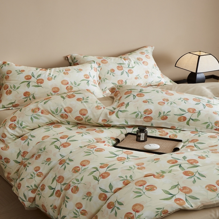 91家纺网 家纺一手货源 找家纺 顾家家居 2025新款莱塞尔数码印花四件套 茉妍