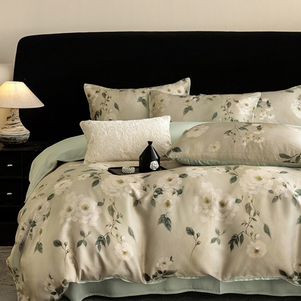 91家纺网 家纺一手货源 找家纺 （总）立奥被业 2025年新款100%兰精天丝四件套天丝数码印花四件套