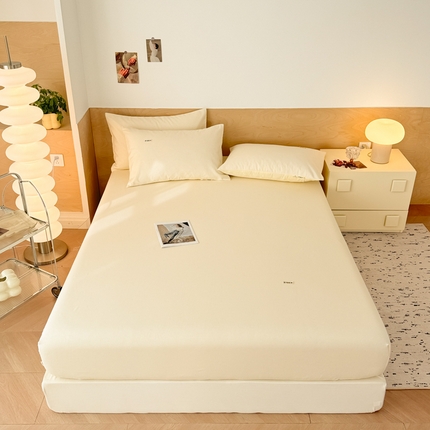 眠博士2025新款全棉老粗布床笠 老粗布床笠-月光米白