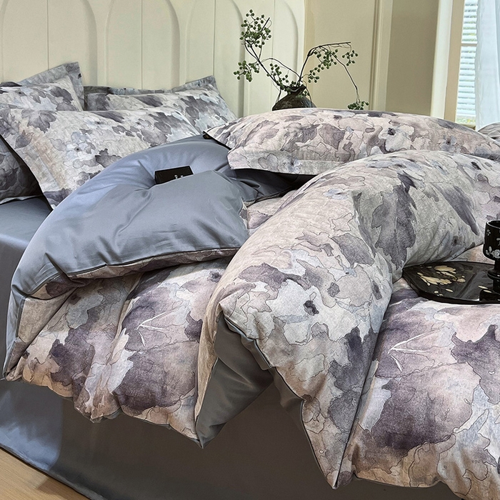 91家纺网 家纺一手货源 找家纺 梧桐树 2025新款100%全棉60S长绒棉套件 S31半岛花茶