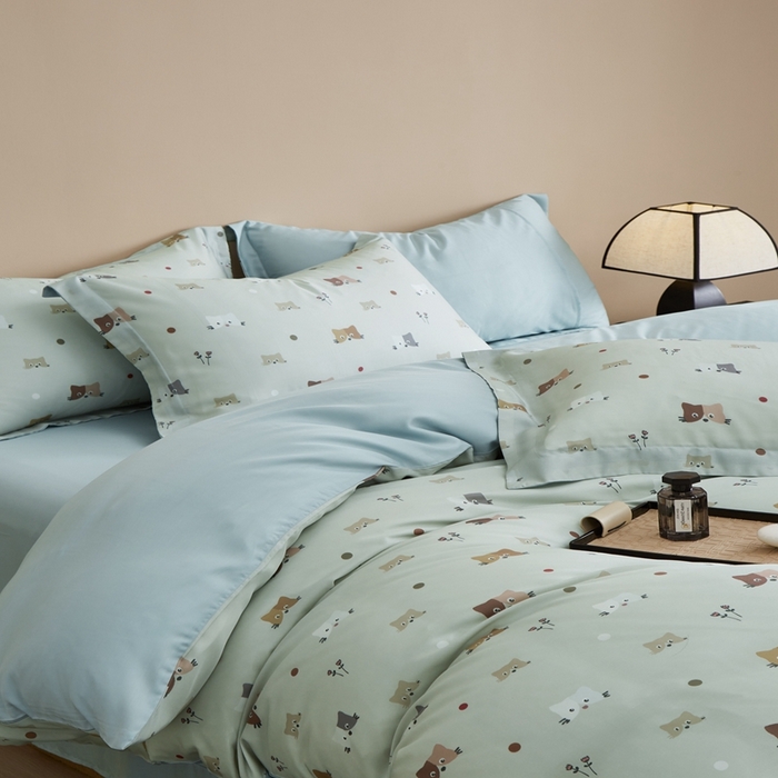 91家纺网 家纺一手货源 找家纺 顾家家居 2025新款莱塞尔数码印花四件套 瑞琦