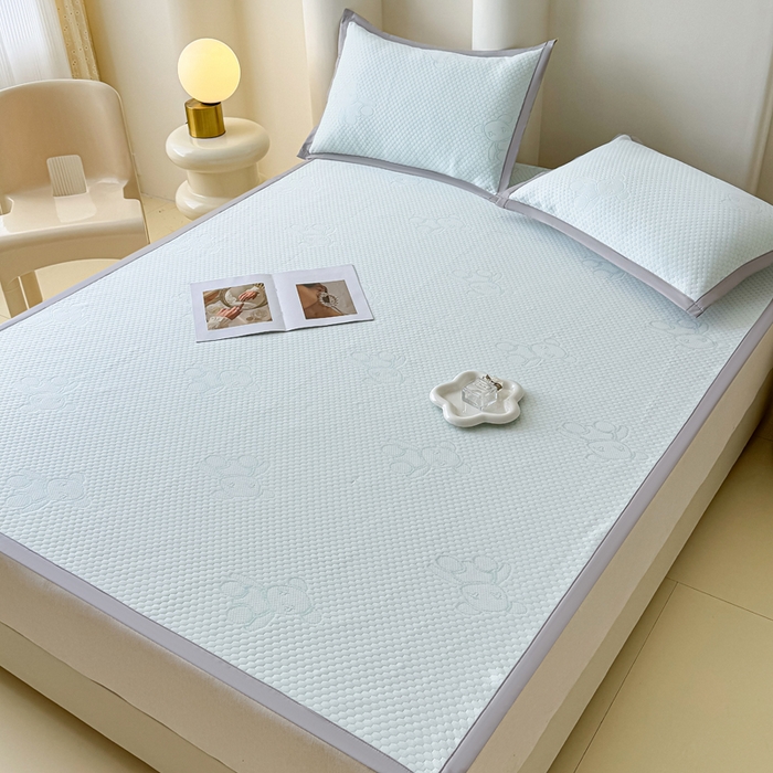 91家纺网 家纺一手货源 找家纺 小萌虎 2025新款冰豆豆凉席 凉席款 深蓝