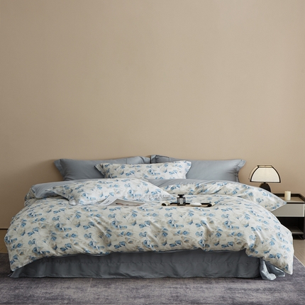 91家纺网 家纺一手货源 找家纺 顾家家居 2025新款莱塞尔数码印花四件套 玥瑶