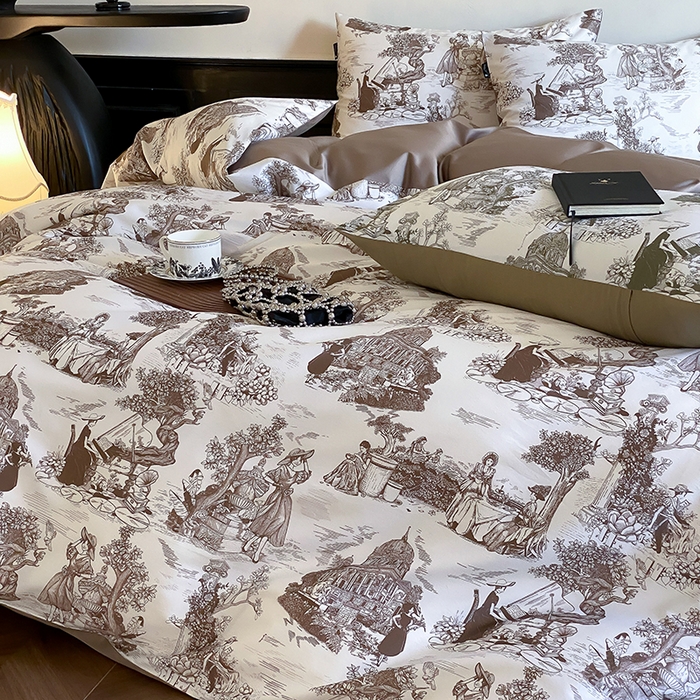 91家纺网 家纺一手货源 找家纺 （总）赫帛 2025新款赫本猫联名系列四件套-南法庄园