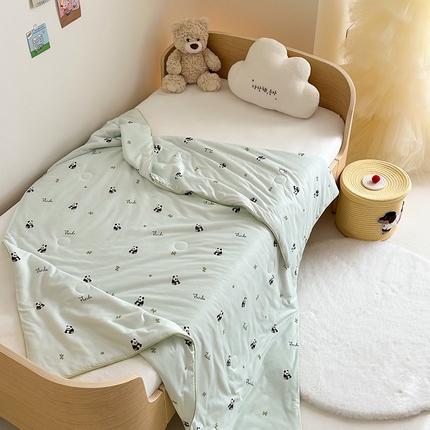 嗨生活 2025年新款针织棉夏被 儿童夏被 幼儿园夏凉被 可爱熊猫