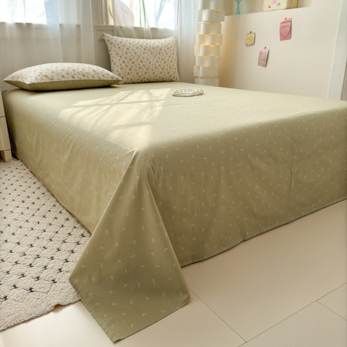 91家纺网 家纺一手货源 找家纺 清雅福 2025全棉13372小清新四件套和单被套早春系列第二批--单枕套 秋雨花恋