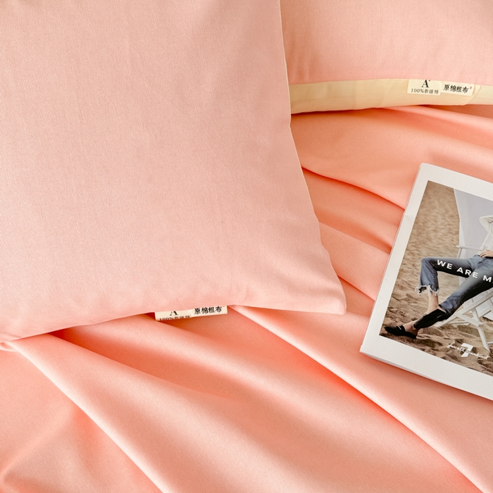 91家纺网 家纺一手货源 找家纺 眠博士2025新款全棉老粗布枕套 老粗布枕套-月光粉