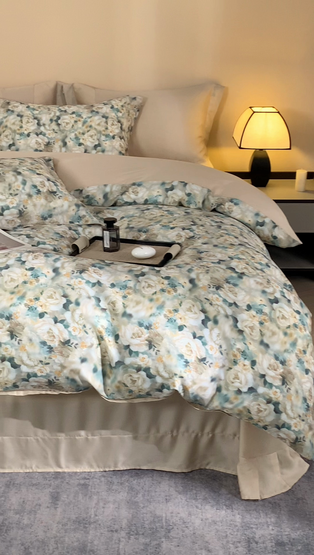 91家纺网 家纺一手货源 找家纺 顾家家居 2025新款莱塞尔数码印花四件套 青梧